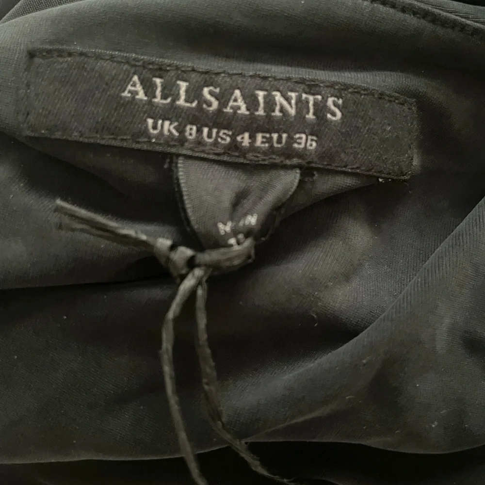 🆕 All Saints Hanako Long Sleeve Ruched Dark Gray Asymmetrical Dress 8UK (4US) - Picture 10 of 16